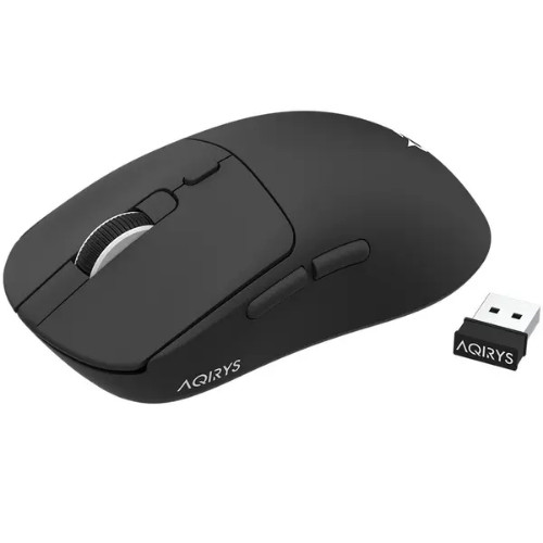 Mouse gaming wireless AQIRYS Nova, 56 grame, Bluetooth 5.3, 2.4GHz, 30000 DPI, Autonomie pana la 46 de ore cu polling rate la 1000 Hz, Negru - imagine 3