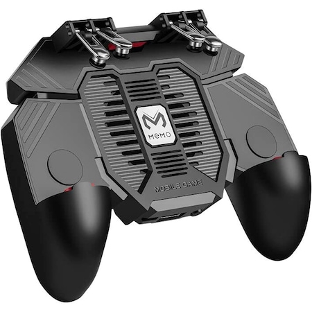 Gamepad MEMO AK77 6 degete de declanșare a jocurilor și ventilator de răcire, negru,1200mAh baterie reîncărcabilă, pentru jocuri PUBG