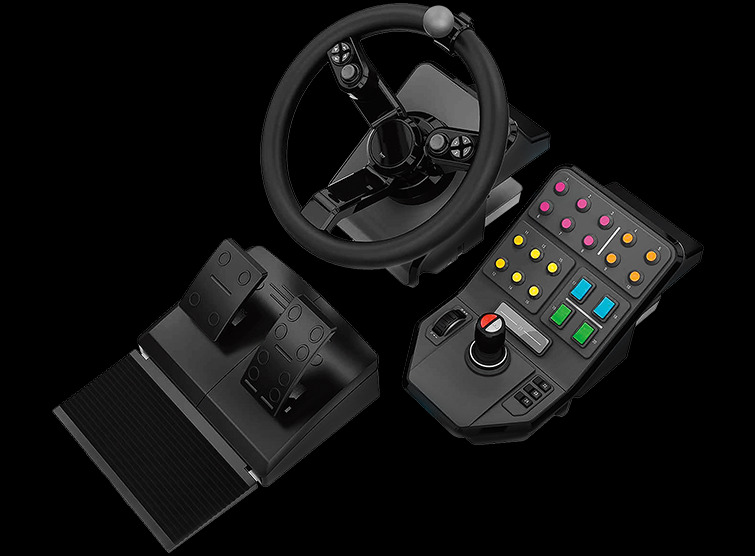 Volan + Pedale + Panou control lateral LOGITECH Farm Simulator Heavy Equipment Bundle, Usb, Compatibil PC
