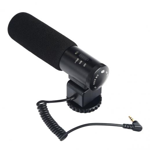 Microfon Pentru DSLR si Camere Video K & F Concept CM-500, 50 Hz - 16 kHz, 200 Ohm +-30%, Jack 3.5 mm, Baterie CR2032, 100 Ore (Produs NOU!) - Garantie 24 LUNI