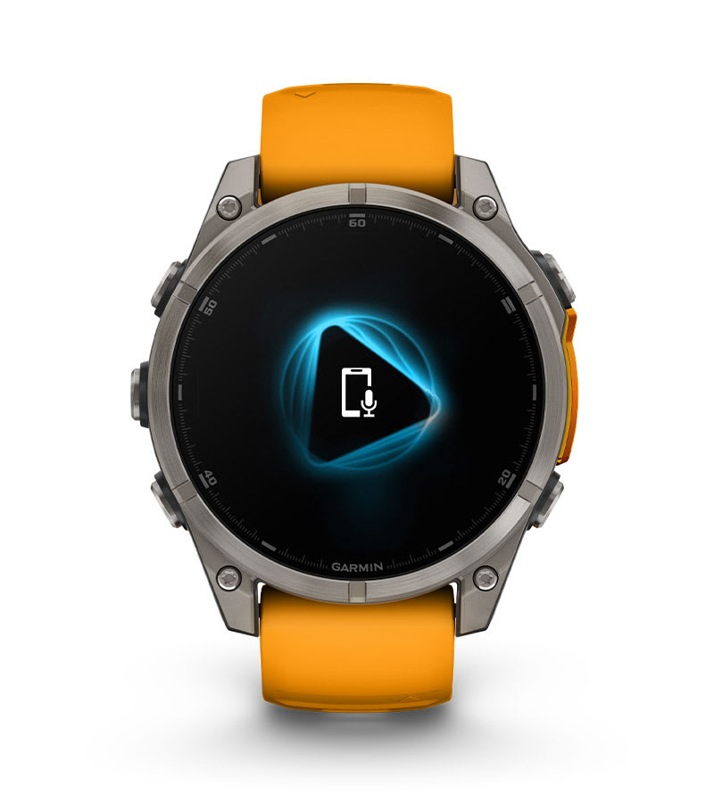 Smartwatch Garmin Fenix 8, 47mm, Sapphire, Titanium, AMOLED, GPS, Bluetooth, Curea Portocalie - imagine 3