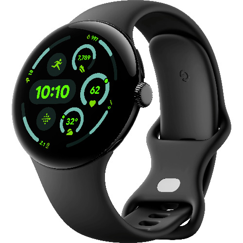 Ceas Smartwatch Google Pixel Watch 2, GPS, Matte Black Aluminium Case, Obsidian Active Band