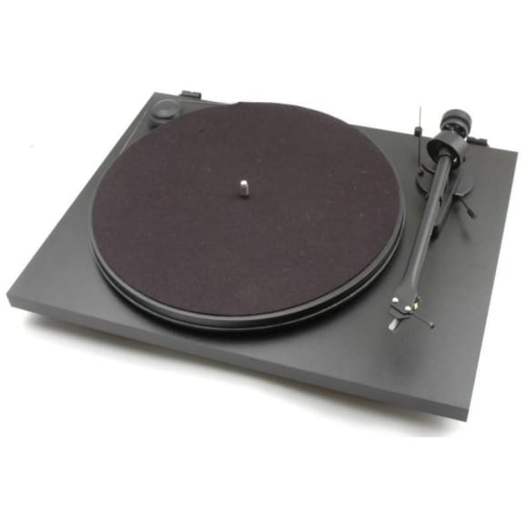 Pick-up Pro-Ject Essential II Phono USB, 33 1/3 RPM, 45 RPM, Doza Ortofon OM5e, Preamp Phono Integrat, Belt Drive, RCA, Port USB, Negru