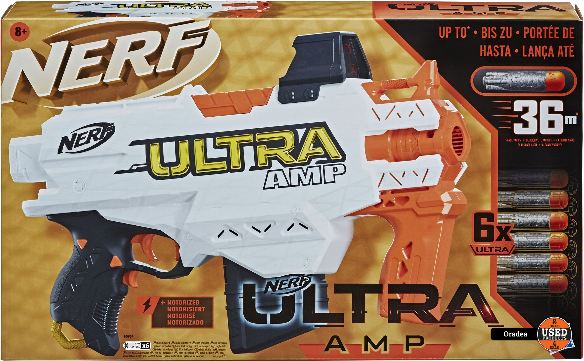 Blaster Nerf Ultra Amp, 6 proiectile, 27x44 Cm - imagine 2