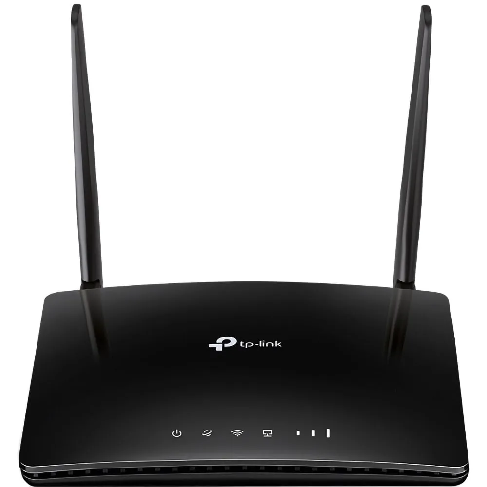 Router Wireless 4G LTE TP-Link Archer MR200 AC750, Dual Band 300 + 433 Mbps, 4G LTE pana la 150 Mbps, 4x LAN 10/100 Mbps, Slot SIM, Negru