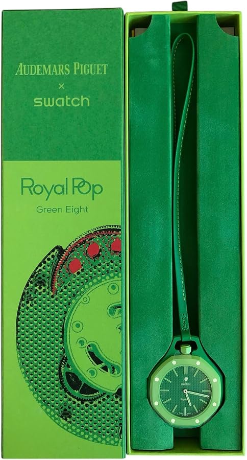 Ceas De Buzunar Swatch x Audemars Piguet SSX03G100N, Bioceramic, Royal Pop, Automatic, Green Eight - imagine 3