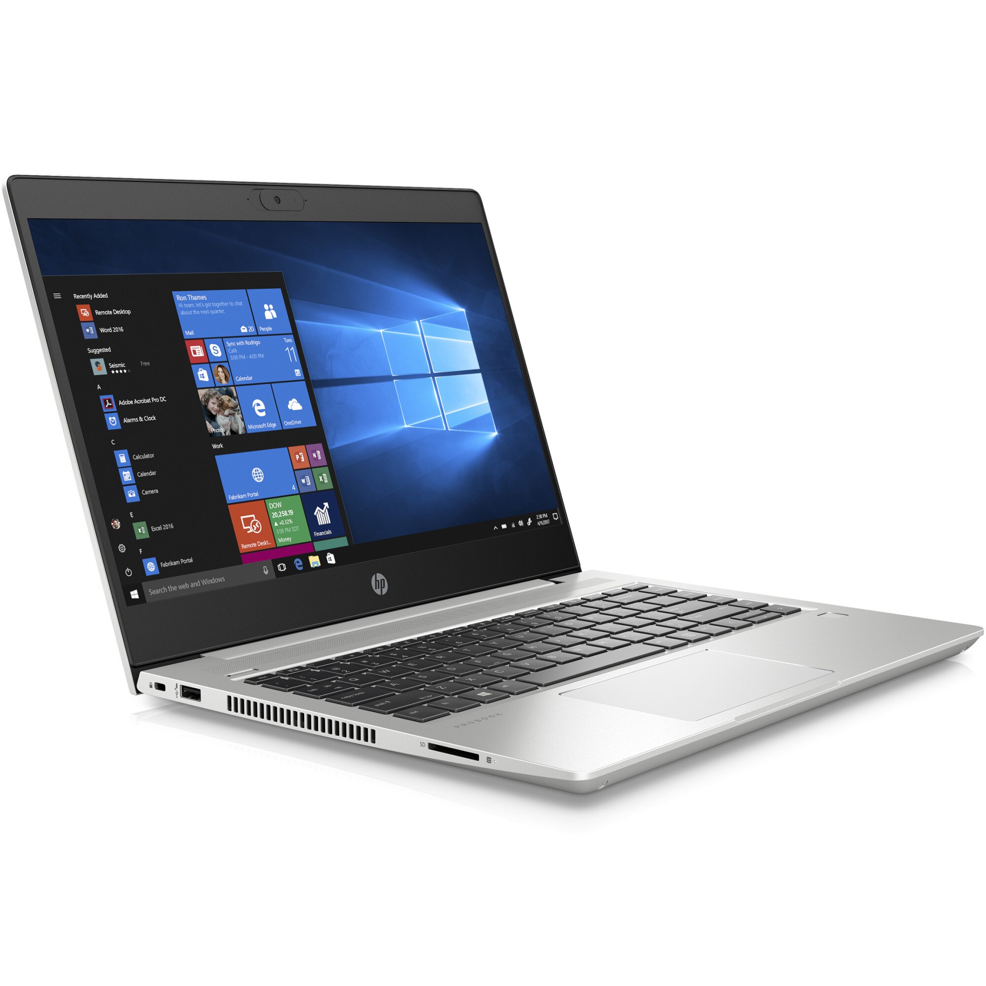 Laptop HP ProBook 445 G7, 14 inch Full HD IPS, AMD Ryzen 3 4300U pana la 3.70 GHz, 8 Gb RAM DDR4, SSD 256GB NVMe, AMD Radeon Graphics, HDMI, 2x USB 3.0, USB-C, Audio Jack, RJ-45, Silver - imagine 2