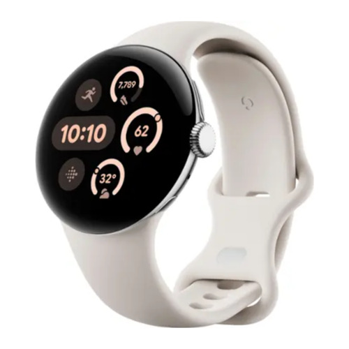 Smartwatch Google Pixel Watch 3,41 mm,LTE cu Fitbit,Polished Silver Case/Porcelain Active Band(Produs Nou Sigilat!)