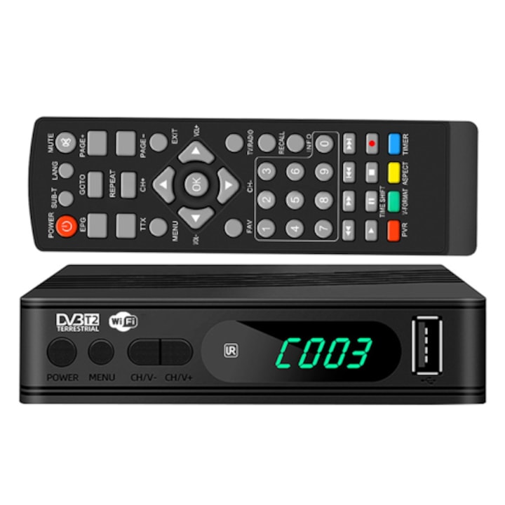 Receiver TV Digital Terestru Well Enjoy DVB-T2, H.265 HEVC, HDMI, USB