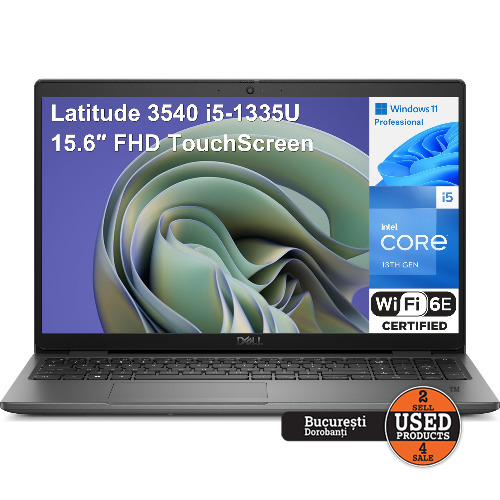 Laptop Dell Latitude 3540, Display 15.6 inch FHD, Intel Core i5-1335U, 8 Gb RAM 3200MHz, SSD 256 Gb PCIe M.2, Intel Iris Xe Graphics, Wi-Fi 6, Webcam FHD, Ethernet, HDMI, USB-C, AZERTY - imagine 2