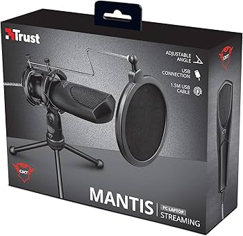 Microfon streaming tripod Trust Mantis GXT 232, Omnidirectional, USB, cablu 1,5m, compatibil PC, Negru - imagine 2