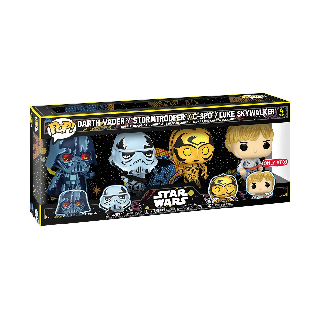 Figurina de vinil Funko POP! Darth Vader / Stormtrooper / C-3PO / Luke Skywalker