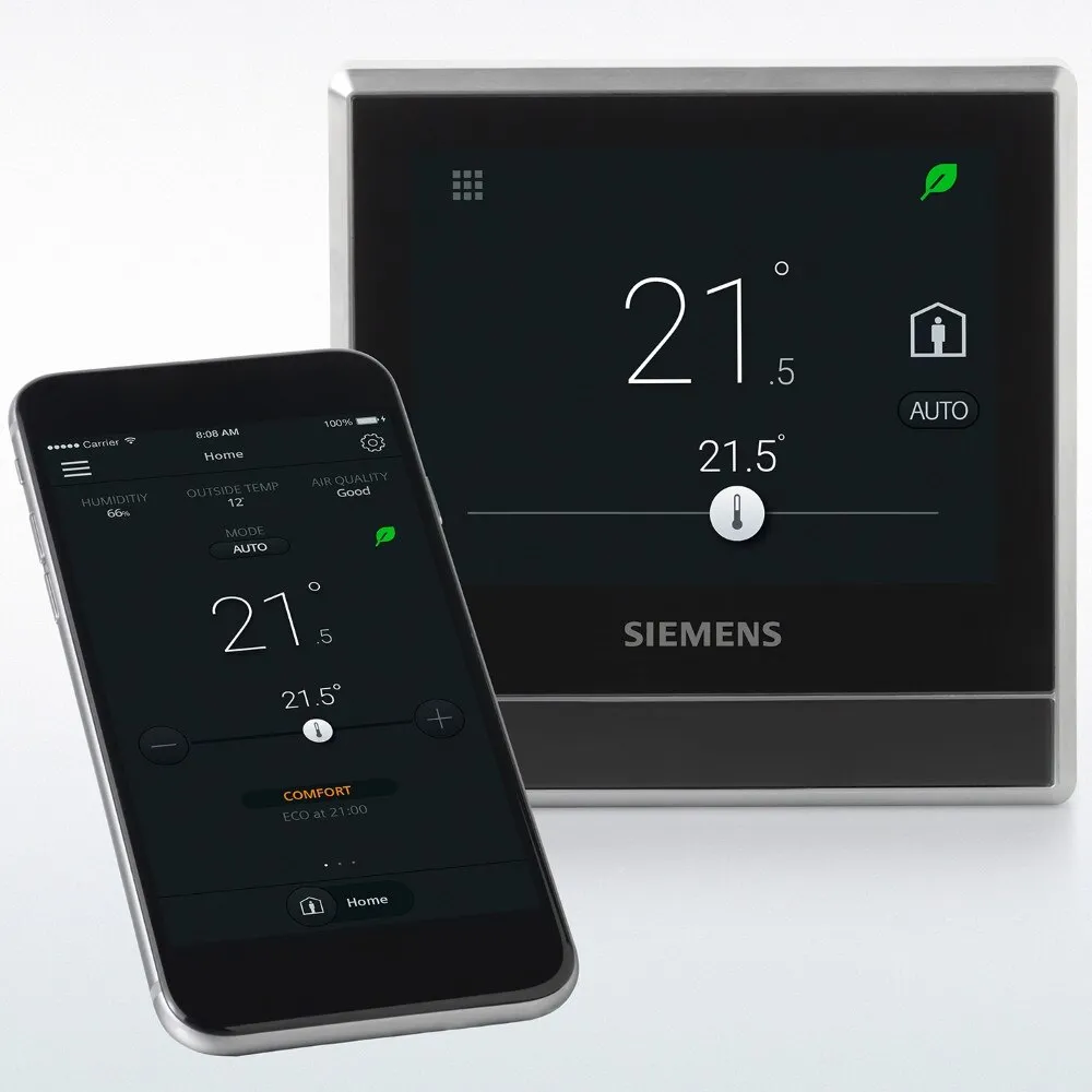 Termostat Inteligent Siemens RDS110, Wi-Fi, Ecran Touchscreen, Control prin Aplicatie, Senzor Temperatura si Umiditate, Programare Saptamanala - imagine 2