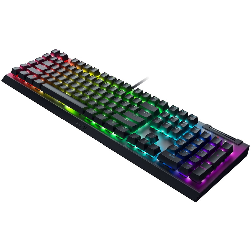 Tastatura Mecanica Gaming Razer BlackWidow V4 X, Switch-uri Razer Yellow, 6 Taste Macro, Roller Media, Iluminare Chroma RGB, USB, Negru - imagine 3