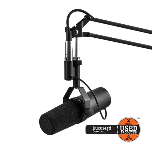 Microfon cu fir Condensator Shure SM7B, XLR, Cardioid, 50 Hz - 20 kHz, 150 Ohmi, Negru - imagine 3