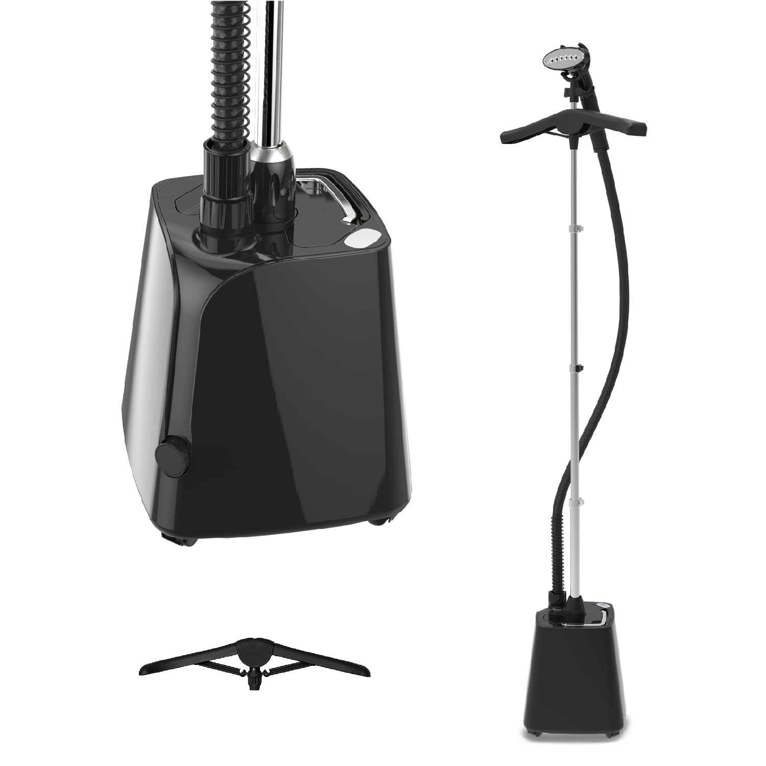 Aparat de calcat vertical cu abur Steam One H18B, 1800 W, 1.8 l, 40 g/min, LED, Sistem decalcifiere, Accesorii, Slim, Aluminiu, Negru