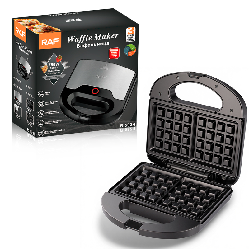 RAF R.532H Aparat de facut Vafe, 750W, Negru