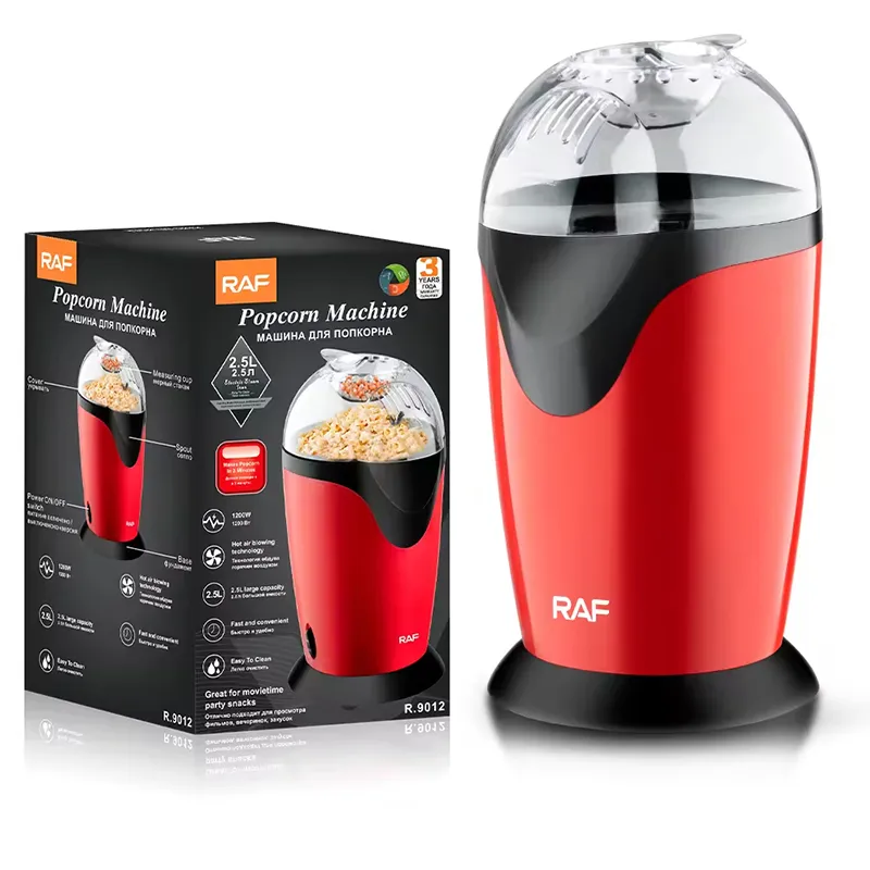 RAF R.9012 Aparat de Popcorn, 2.6L, 1200W, Rosu-Negru