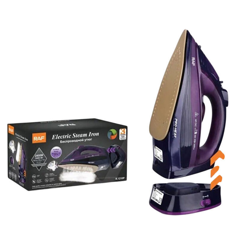 RAF R.1210P Fier de Calcat Electric cu Abur, 2400W, Placa Ceramica, Violet