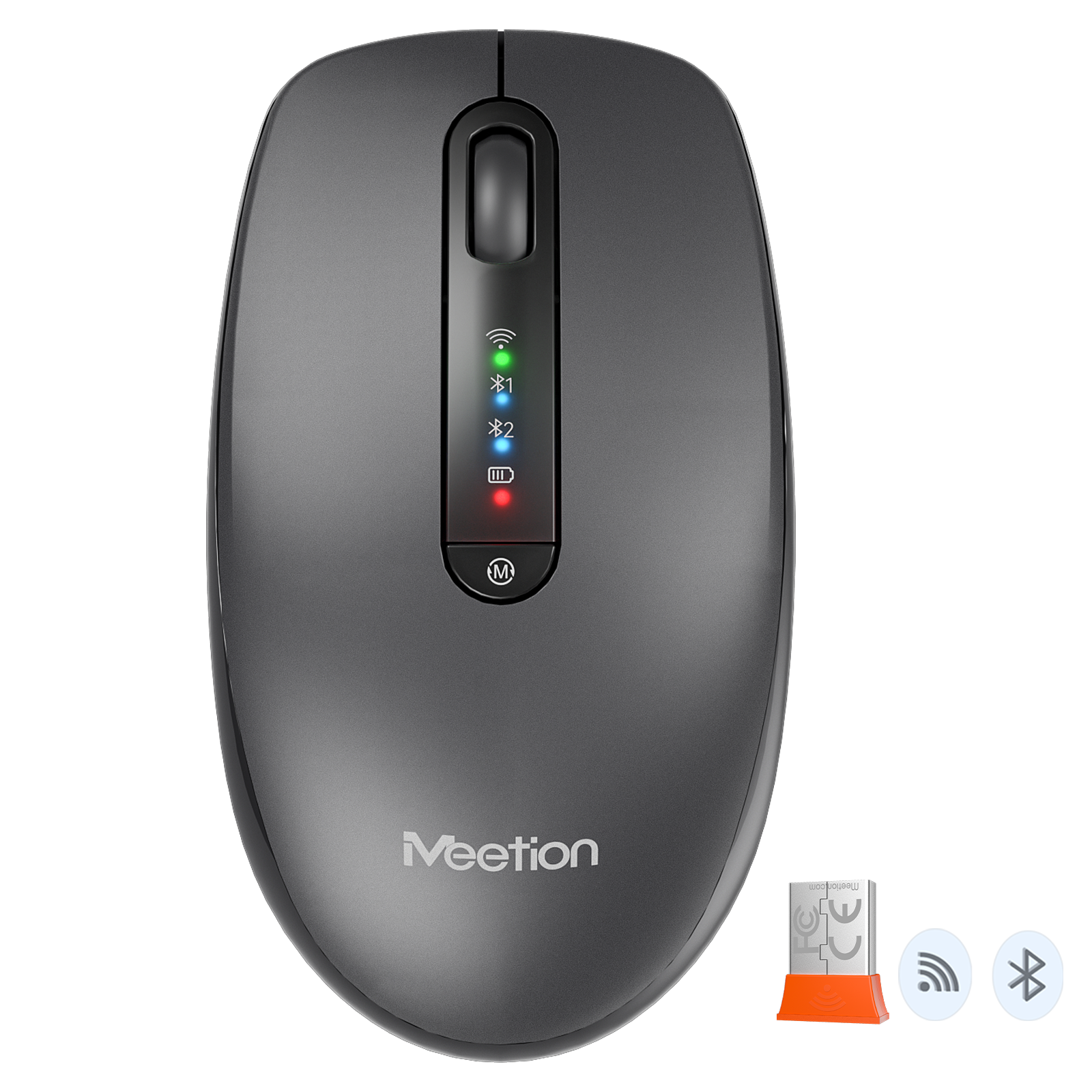 Meetion BTM100R Mouse de Birou, Reincarcabil 2.4G + Bluetooth