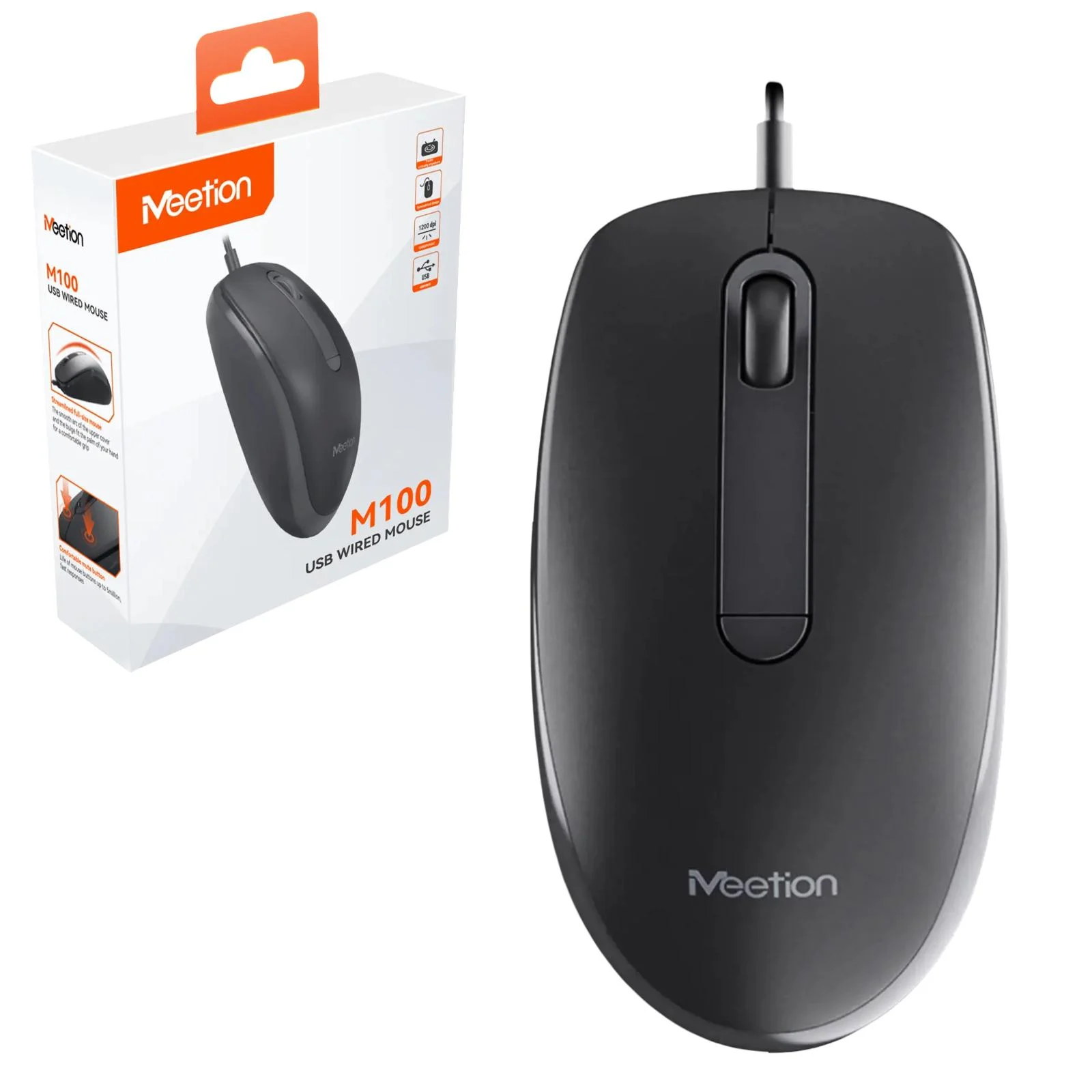 Meetion M100 Mouse cu Fir USB