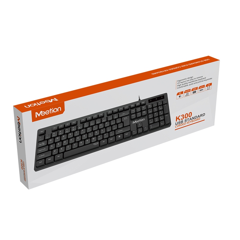 Meetion K300 Tastatura cu Fir USB, Negru, Layout US QWERTY - imagine 2