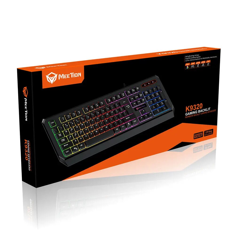 Meetion K9320 Tastatura cu fir USB, Iluminare (backlit), Layout US QWERTY - imagine 2