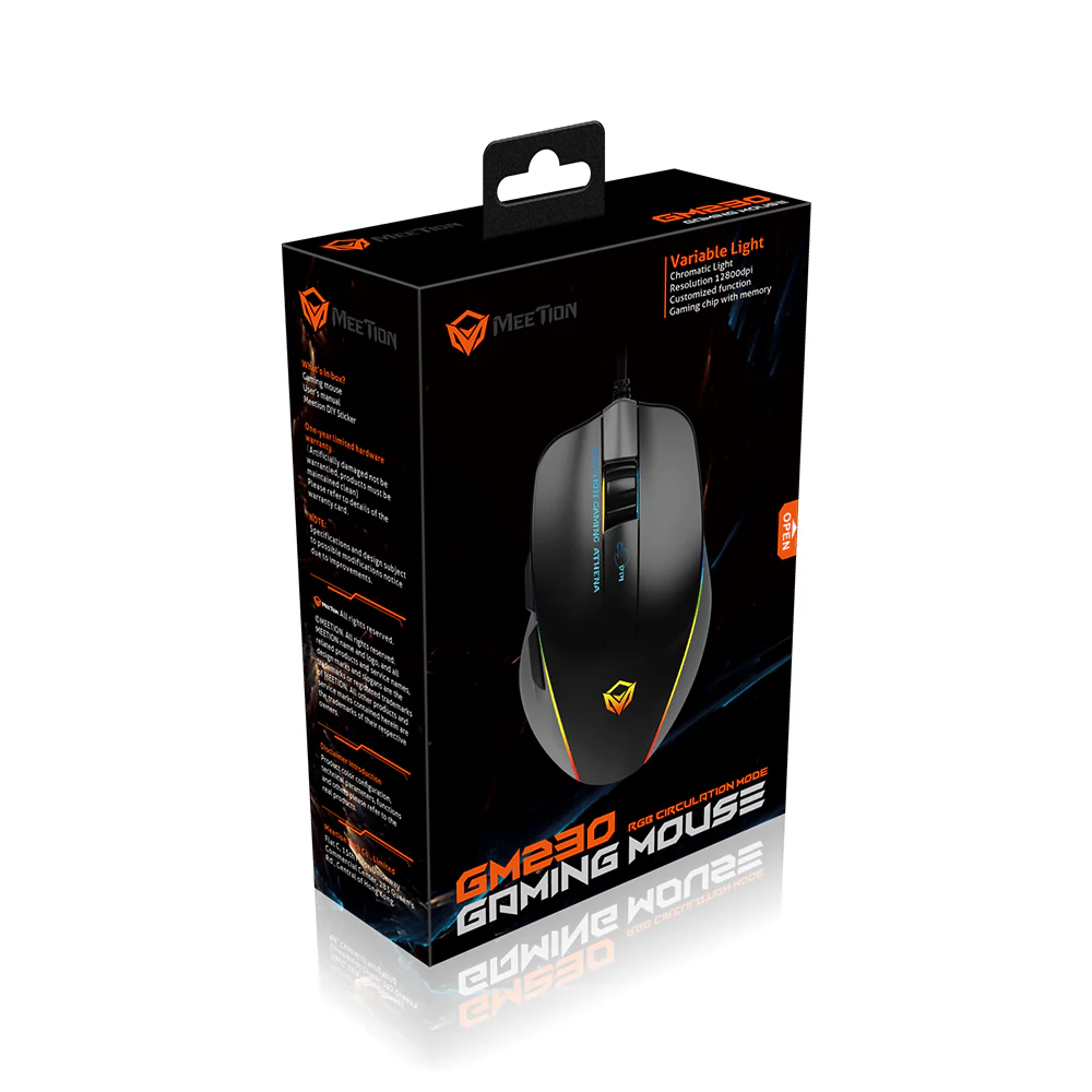 Meetion GM23 Mouse de Gaming cu fir USB, Negru Gri - imagine 2