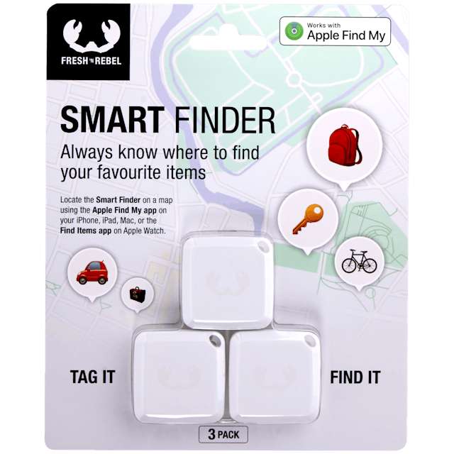 Smart Finder Fresh n Rebel 3 Pack, Apple Find My, Key Finder, Replaceable Battery, Diverse Culori