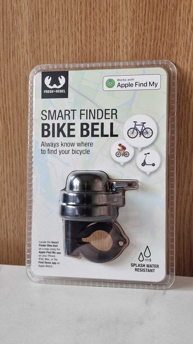 Smart Finder Bike Bell Fresh n Rebel, Apple Find My, Sonerie Bicicleta, Rezistent Apa, Black