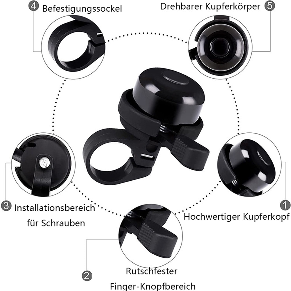 Smart Finder Bike Bell Fresh n Rebel, Apple Find My, Sonerie Bicicleta, Rezistent Apa, Black - imagine 2