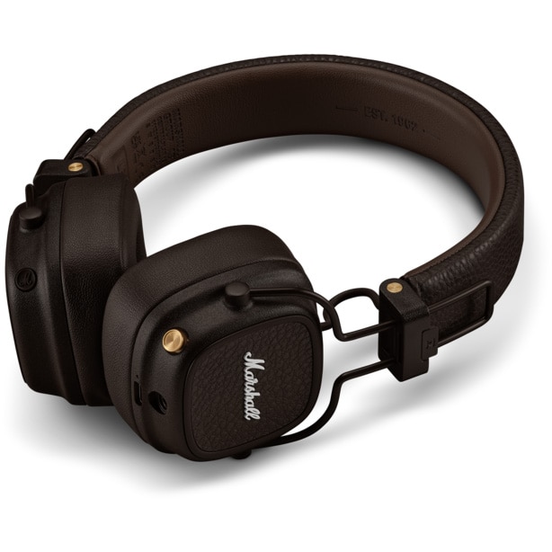 Casti audio Wireless Marshall Major V, Wireless, Microfon, Bluetooth, USB-C, Incarcare Wireless, Negru