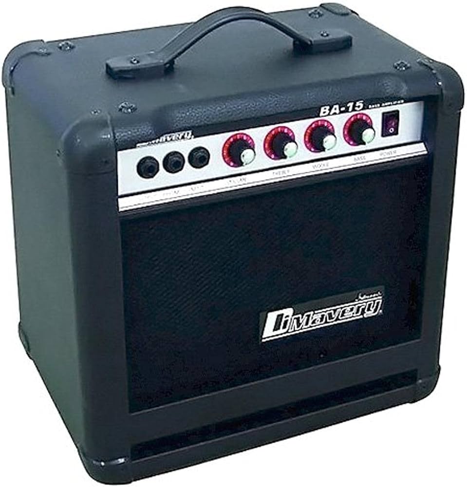 Amplificator Combo Chitara Bass Dimavery BA-15, Putere 15W, Difuzor 6.5 inch, Bass Reflex, Egalizator 3 Benzi, Iesire Casti, Intrare Jack 6.3 mm, Negru