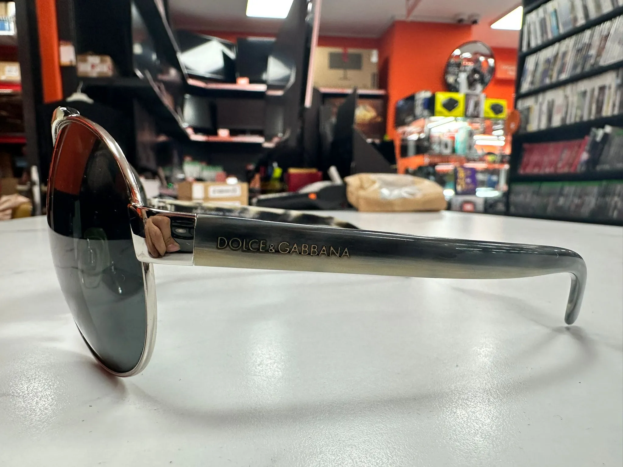 Ochelari de Soare Unisex Dolce Gabbana DG 2056 250/87, Tip Aviator, Rame Negre, Lentile Gri Inchis, UV400 - imagine 3