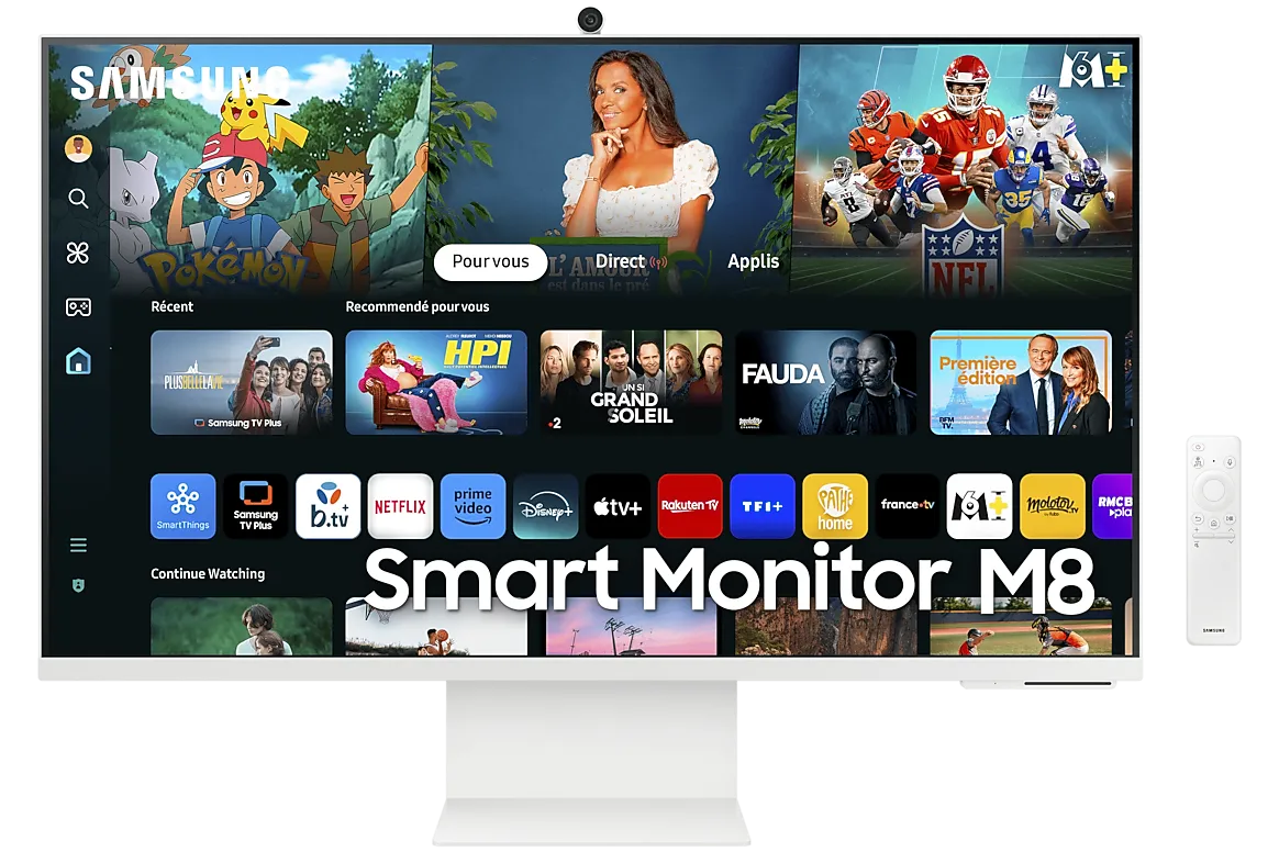 Monitor Smart Samsung M8 S32CM801UU, 32 inch VA LED, 4K UHD, 60Hz, 4ms, HDMI/USB-C, Eye Saver, Flicker Free, Smart TV Apps, Alb
