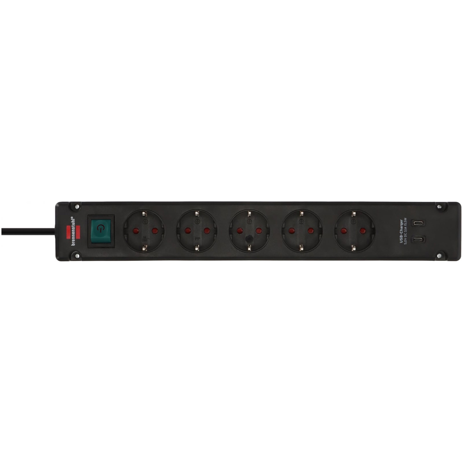 Prelungitor OG2205, 5 Prize, 2x USB, 2x TYPE-C, 2500W, Buton ON-OFF, Cablu 2m, Rezistent la foc - imagine 2