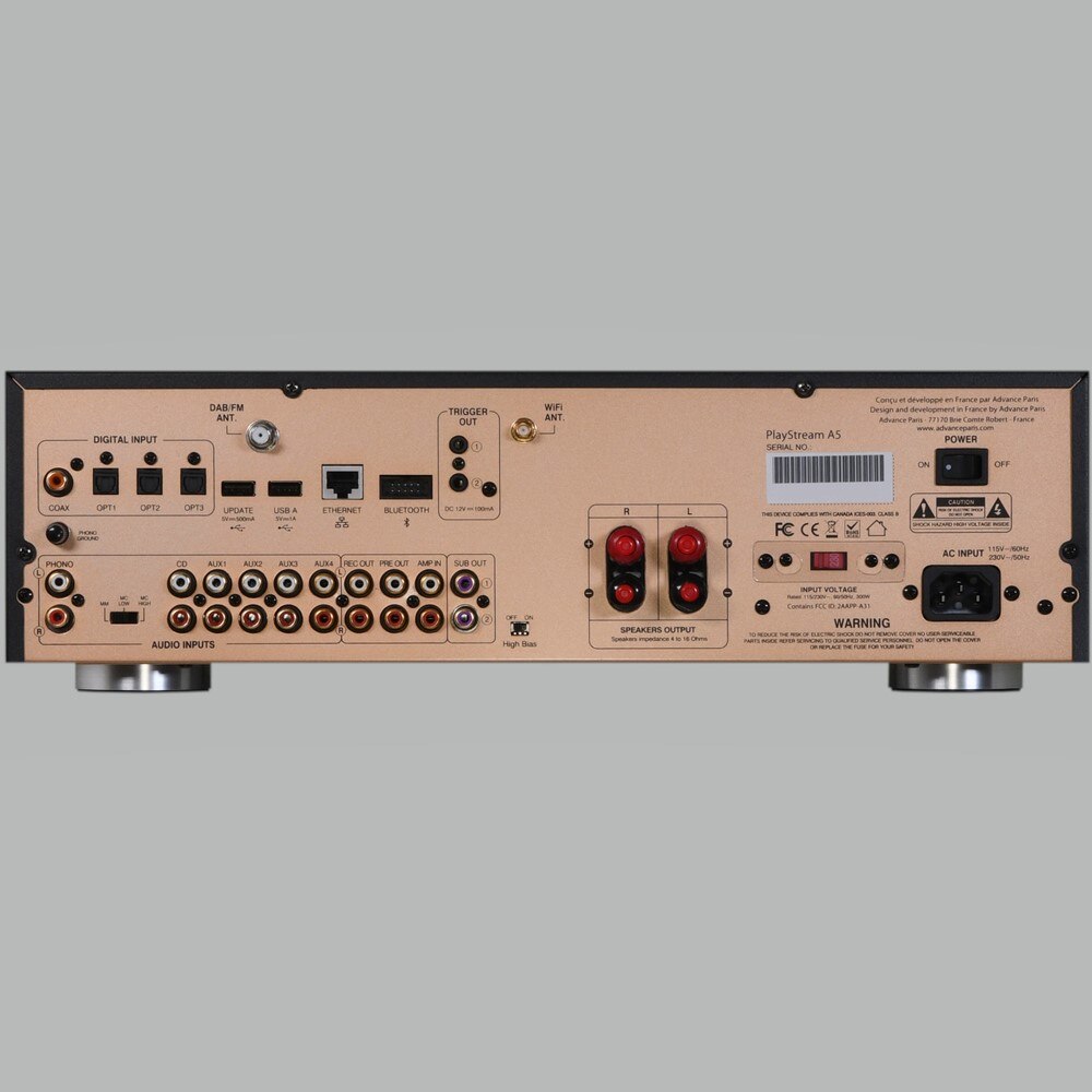 Amplificator Integrat ADVANCE Paris Play Stream A5, DAC, Streamer, Phono, 2x80W, Telecomanda, Negru - imagine 2