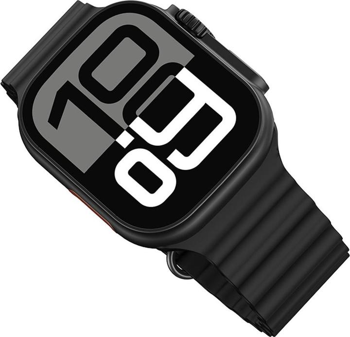 Smartwacth USAMS AT03, Bluetooth, Wi-Fi, Compatibil Android/IOS, Curea Silicon, Negru - imagine 3