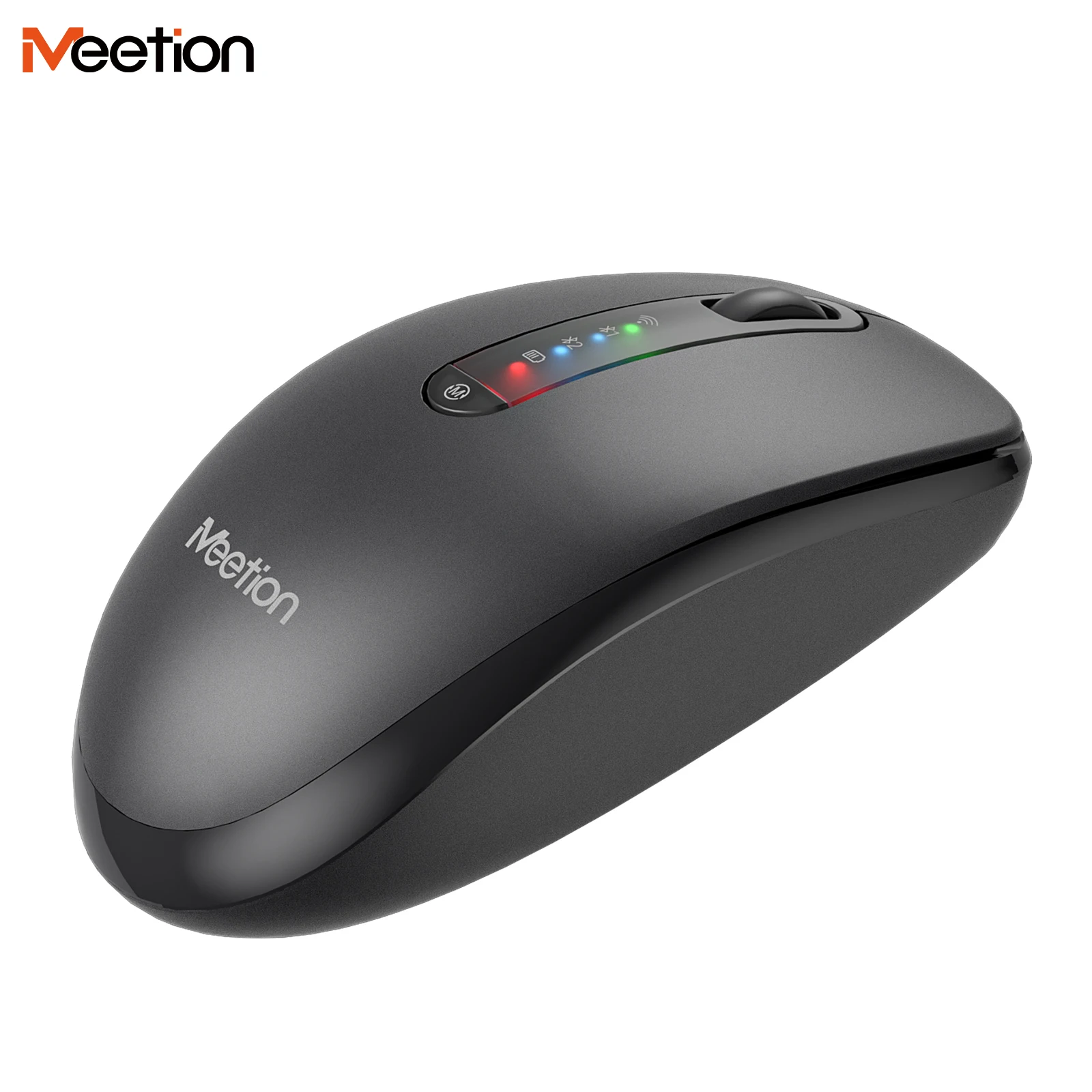 Mouse Meetion BTM100R, Wireless, Bluetooth, 3200 DPI, Gri - imagine 2