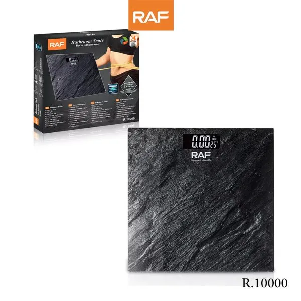 Cantar de baie RAF R.10000, Max. 180kg, Ecran LED, Afisare Temperatura, Negru