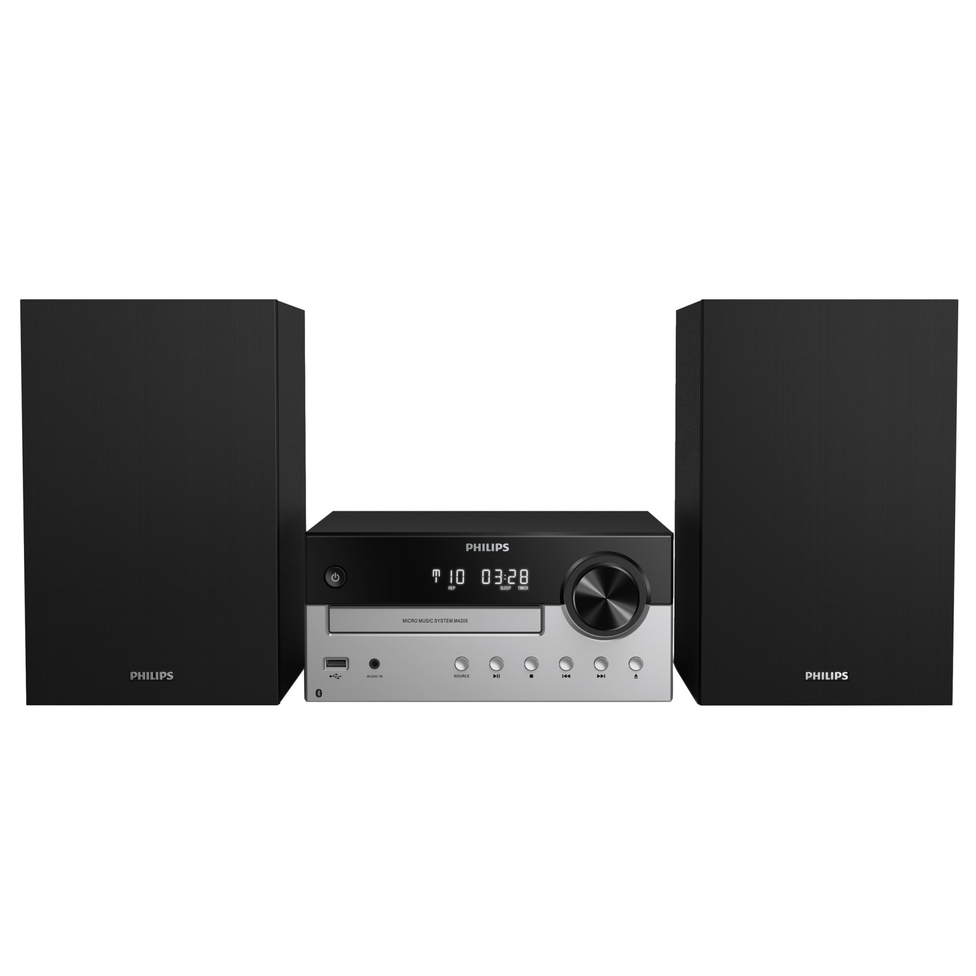 Microsistem audio Philips TAM4205/12, 60W RMS, Bluetooth, CD/USB/Radio FM, negru