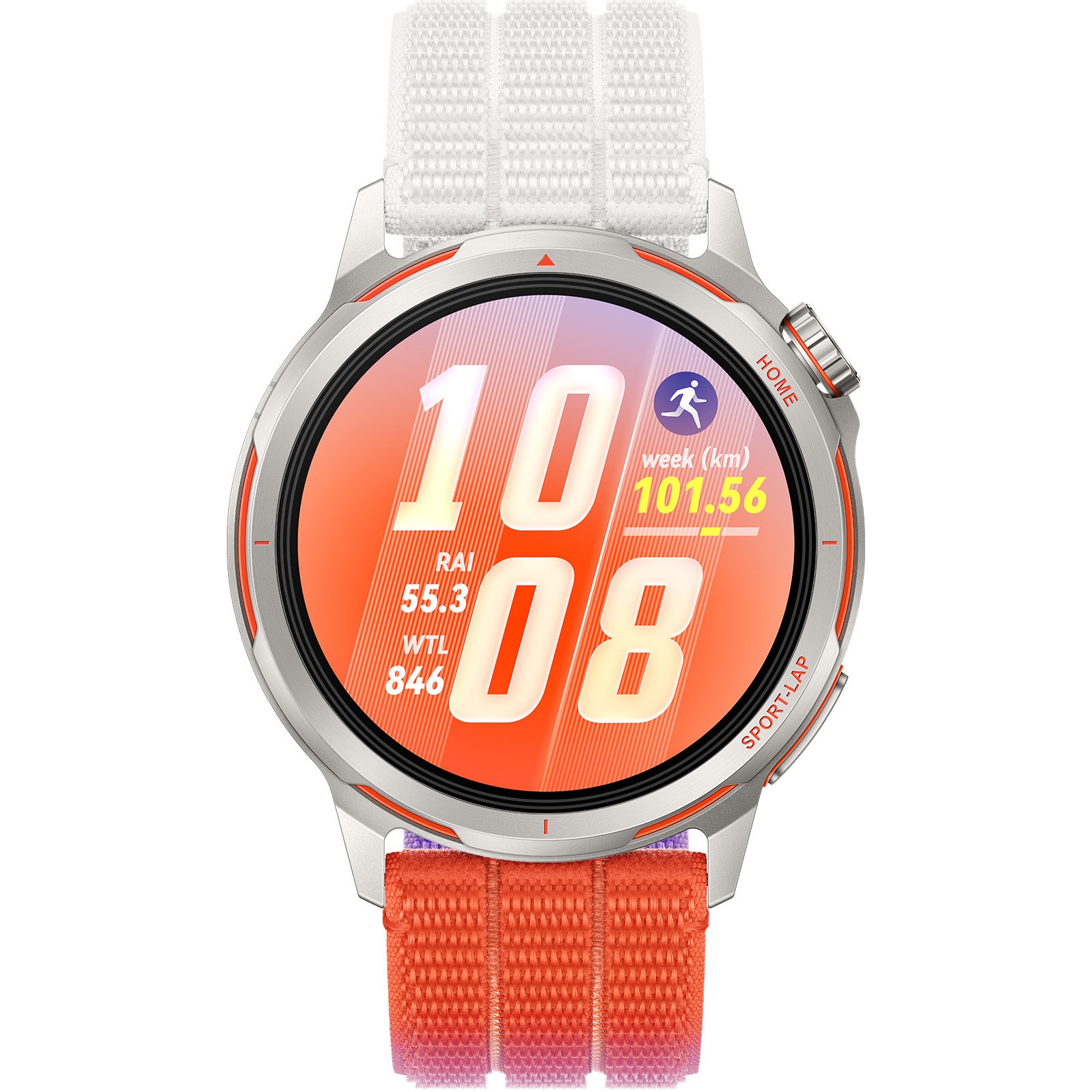 Smartwatch Huawei Watch GT Runner 2, Dawn Orange, Titanium Alloy Case, Gradient Orange AirDry Woven Strap, AMOLED, iOS, Android, 5ATM