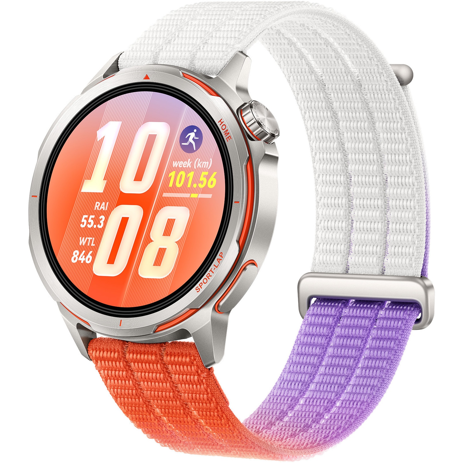 Smartwatch Huawei Watch GT Runner 2, Dawn Orange, Titanium Alloy Case, Gradient Orange AirDry Woven Strap, AMOLED, iOS, Android, 5ATM - imagine 2