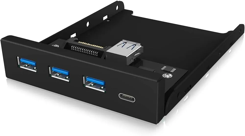 Icy Box 3.5' Multi Front Panel, USB 3.0, Type-C, Negru