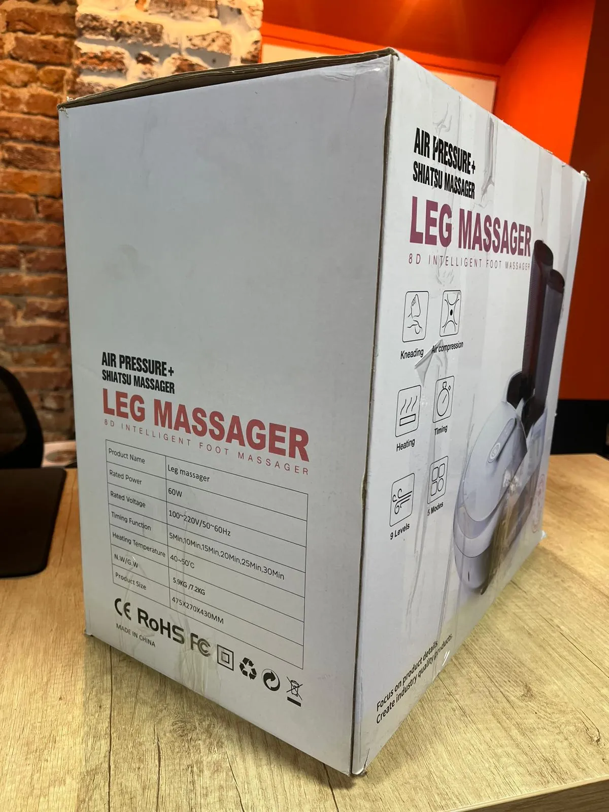 Aparat Masaj Picioare Air Pressure + Shiatsu, 8D, Incalzire, 5 Moduri, 9 Niveluri Intensitate, Grey/Black - imagine 2