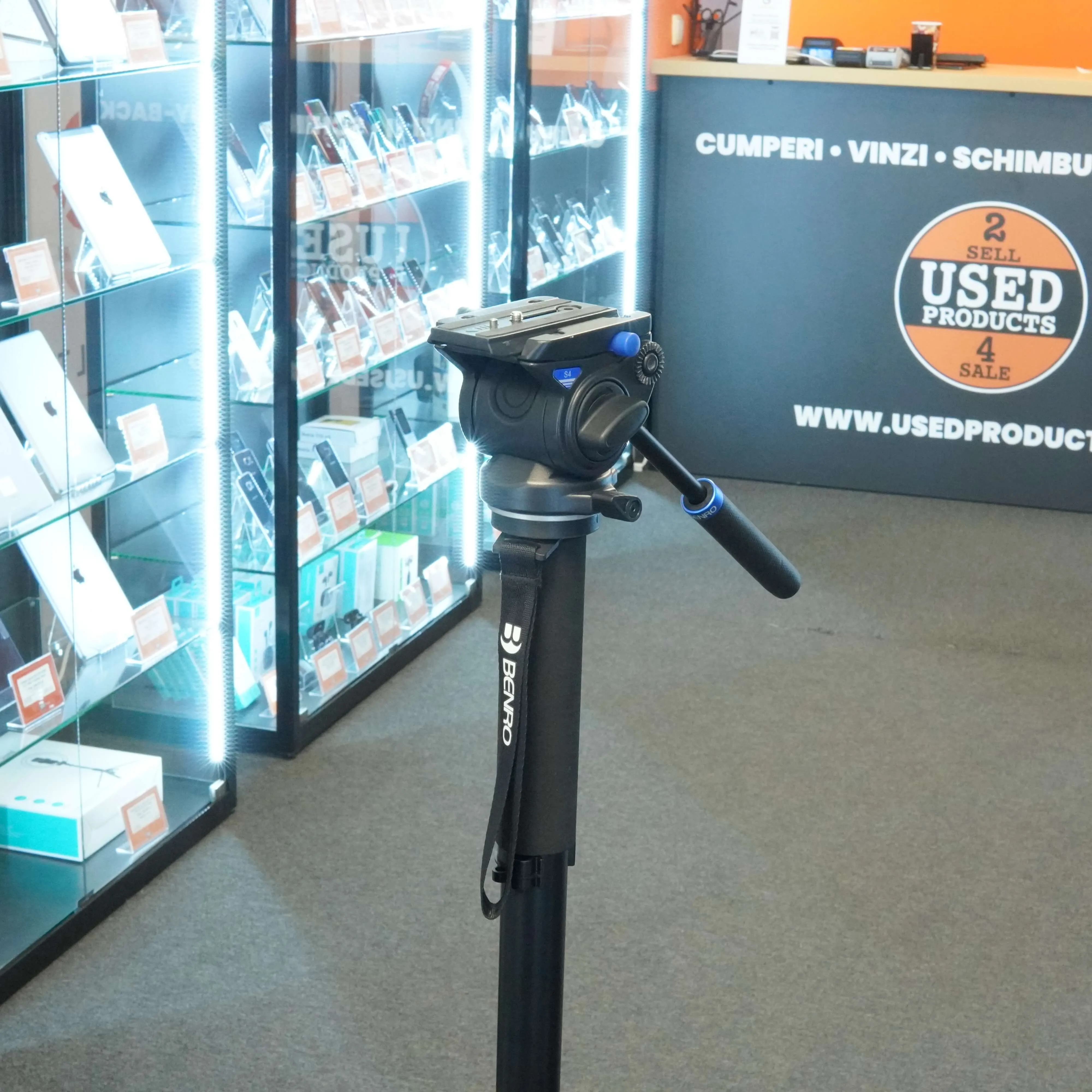 Monopied Video Benro A48FD + S4, Negru - imagine 3
