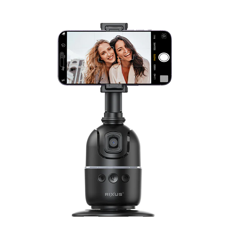 Rixus RXAG03, Suport pentru Telefon cu Auto Face Tracking, Negru - imagine 2
