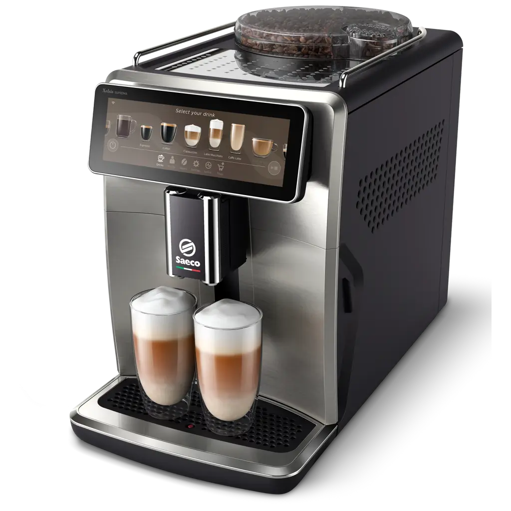 Espressor complet automat Saeco Xelsis Suprema SM8885/00, 1500W, Rezervor apa 1.7L, Rezervot lapte 600ml, 15 bari, 22 specialitati de cafea, 8 profile de utilizator, 15 bar, interfata Coffee Maestro, tehnologie BeanMaestro, functie LatteDuo, rasnita ceramica, filtru Aqua Clean, Gri - imagine 3