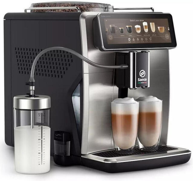 Espressor complet automat Saeco Xelsis Suprema SM8885/00, 1500W, Rezervor apa 1.7L, Rezervot lapte 600ml, 15 bari, 22 specialitati de cafea, 8 profile de utilizator, 15 bar, interfata Coffee Maestro, tehnologie BeanMaestro, functie LatteDuo, rasnita ceramica, filtru Aqua Clean, Gri - imagine 4