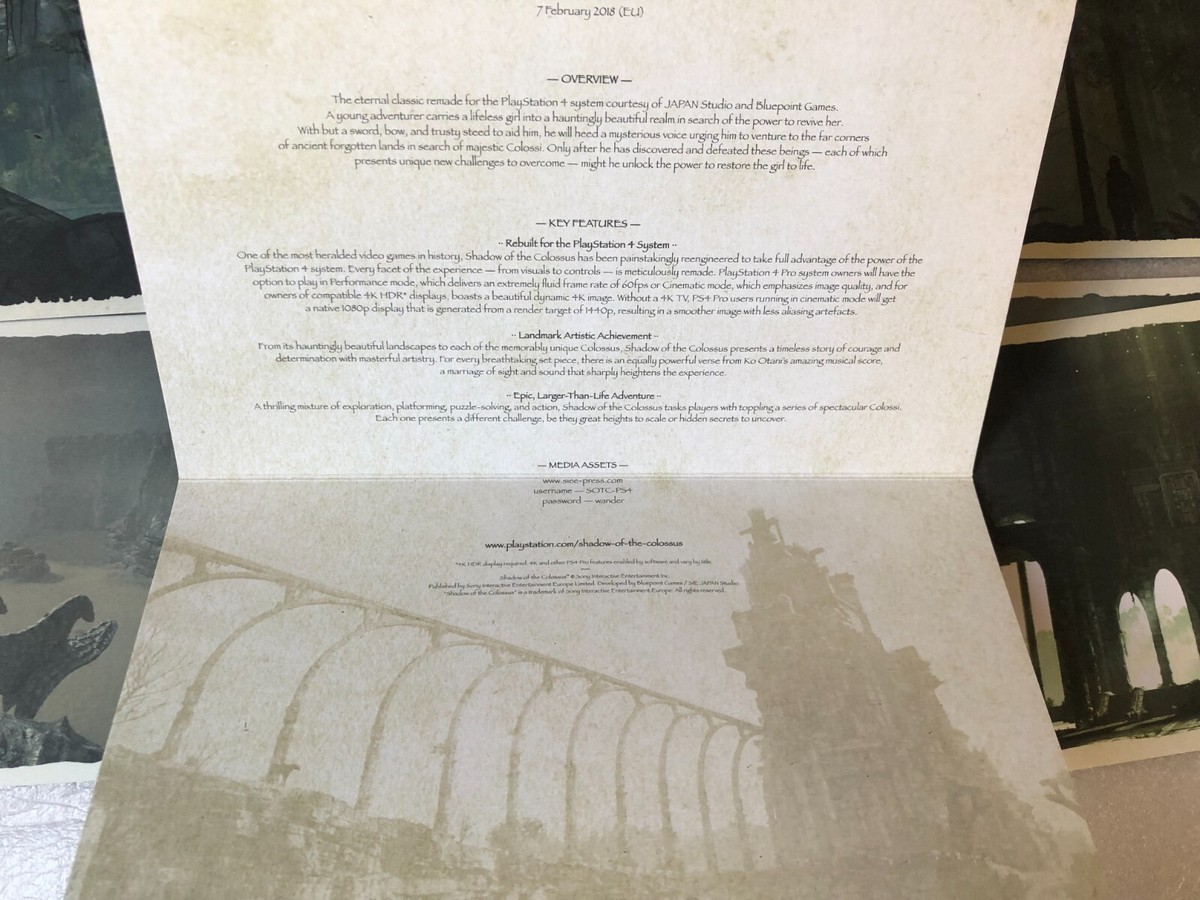 Shadow of The Collosus Press Kit Edition - Joc PS4 - imagine 2